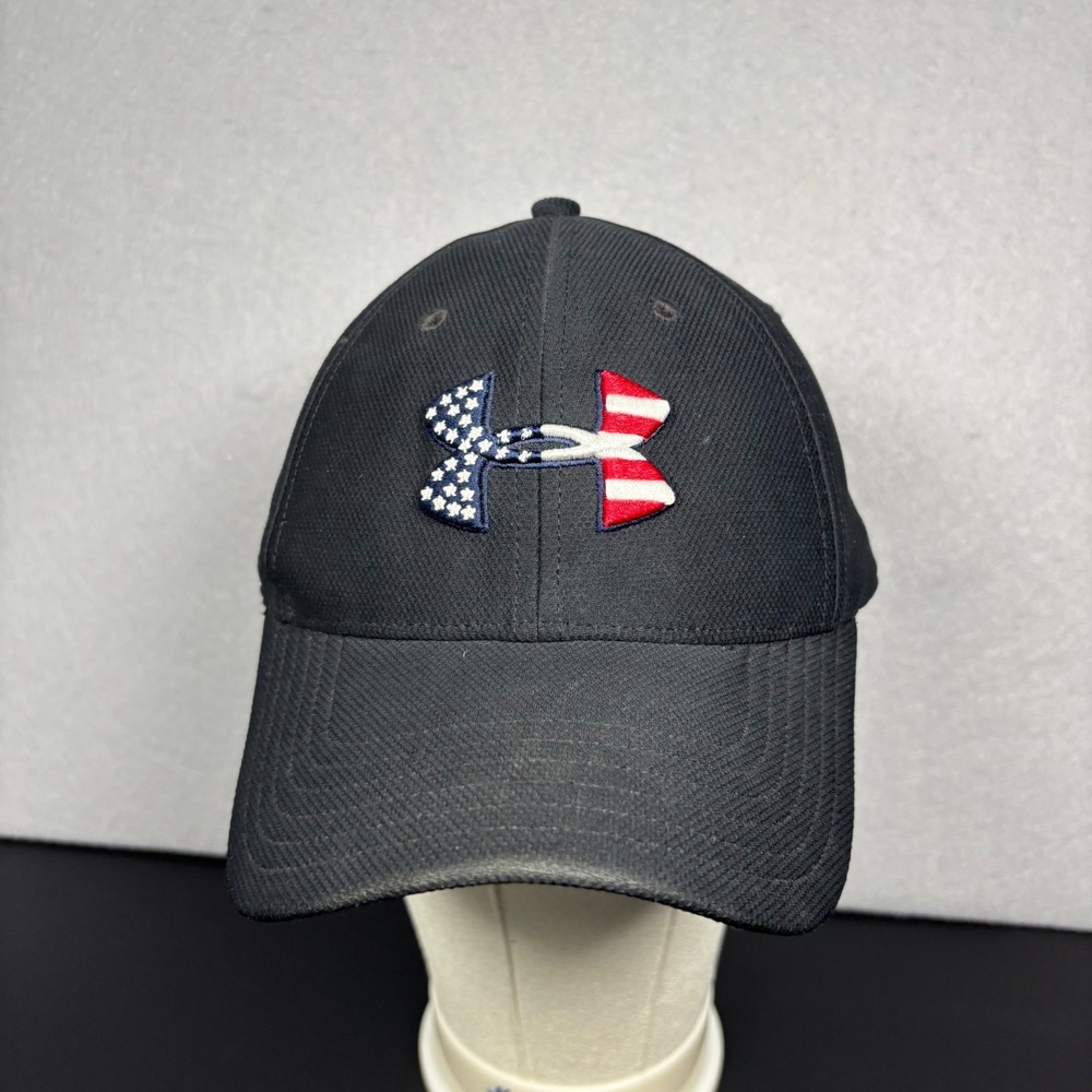 Under Armour Patriotic Hat L/XL Baseball Cap Black‎ Freedom Flag Red White Blue
